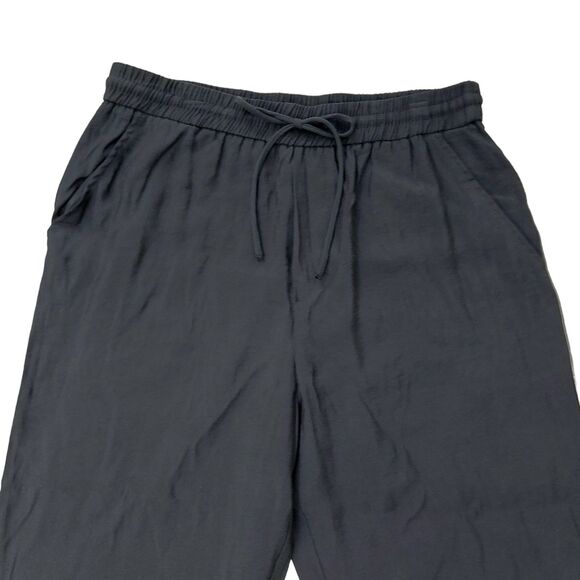 Zara Pants Womens Medium Dark Gray Straight Leg Relaxed Fit Lightweight Comfy - Picture 2 of 10